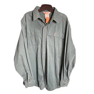 Carhartt Mens Classic Fit Button-Up Shirt Long Sleeve Collared Size XL Green
